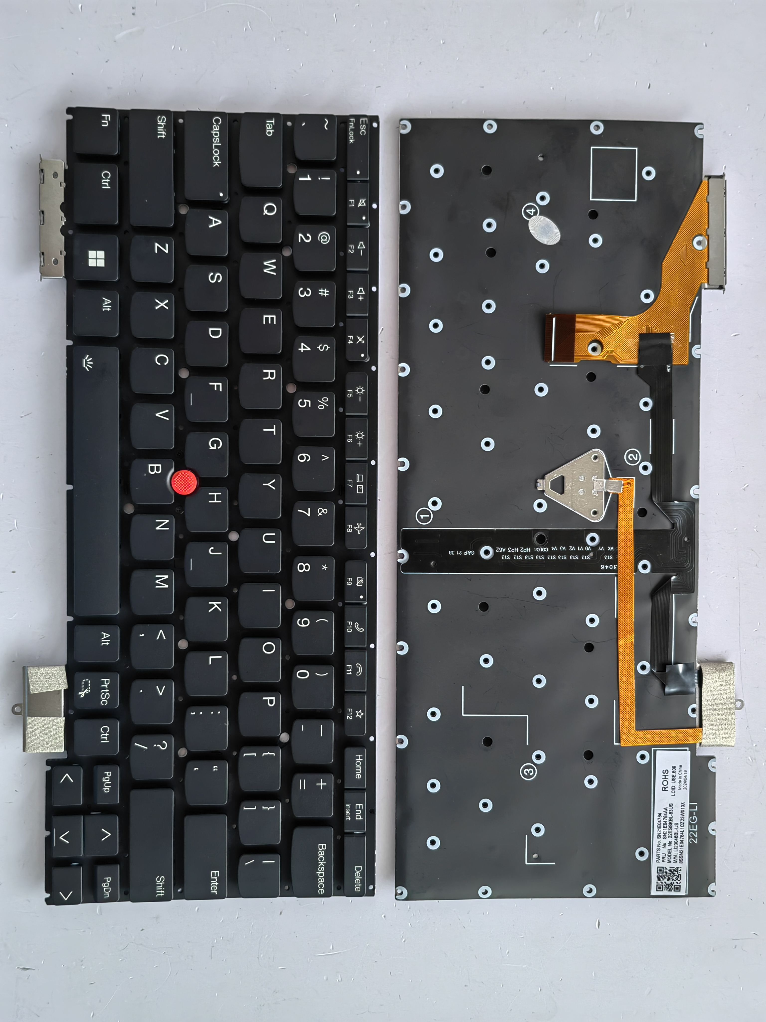 Picture of New Replacement Laptop Keyboard For IBM X13S GEN1 BLACK With Point Backlit (OEM) US Layout